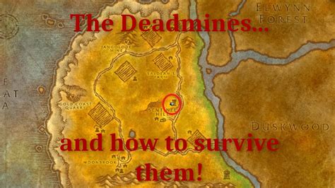 deadmines quest guide  as a group the best set up is to have a warrior as the main tank, the back up tank should be a hunter (hunters are best, if no hunter then druid), as hunters have pets that can do their tanking, and the hunter can range